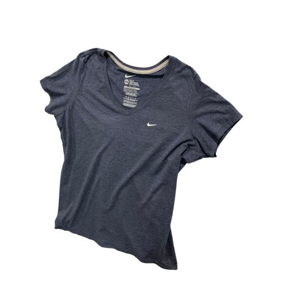 Size XXL Nike Womens Slim Fit V-Neck Navy Blue Tshirt - Picture 5 of 6
